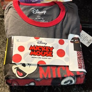 Disney Men's Mickey Mouse 2 Piece Sleep Set Pajamas Size XL- New